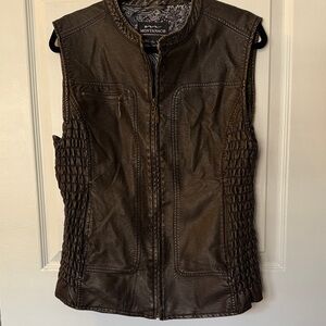 Montana Co Brown Faux Leather Vest